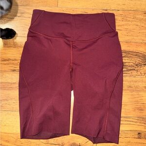 Women’s High-Waist Maroon Bike Shorts